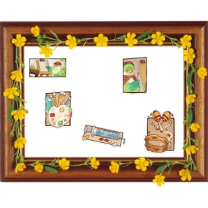 Waterproof bird graffiti stickers for laptop and phone in a cozy wooden frame set
