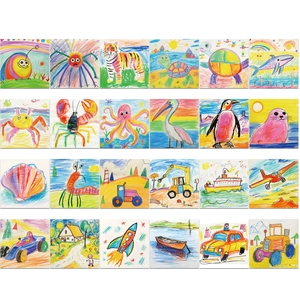 54 autocollants graffiti de dessins animés avec animaux et véhicules pour enfants