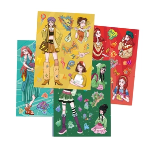 Set of 8 waterproof Japanese anime girl stickers for DIY phone and laptop decoration