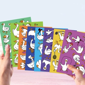 8 Sheets Cartoon Goose DIY Stickers For Scrapbooking Luggage Phone Case Waterproof PVC Cute Animal Decals Hand Account Decor