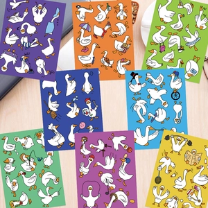 Colorful cartoon goose sticker set for DIY scrapbooking and luggage decoration