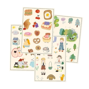 Set of 8 cute Korean style cartoon stickers for DIY decorating phone cases and helmets