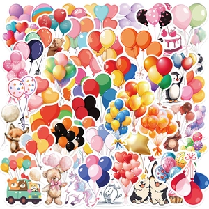 Cute Cartoon Holiday Balloon Graffiti Stickers Waterproof PVC DIY Decals For Suitcase Laptop Notebook Decor