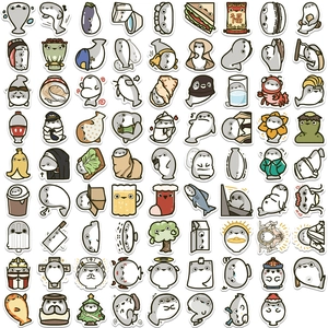 80 pieces of cute Sacabambaspis cartoon fish stickers for scrapbooks and luggage decoration
