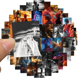 Lot de 50 autocollants d'art photographique flou cinétique pour déco DIY et valise