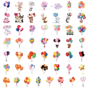 Set of 50 colorful cartoon animal and balloon stickers for DIY notebook decoration