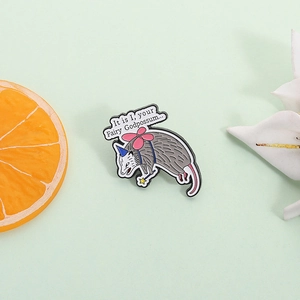 Cartoon Fairy Godpossum Zinc Alloy Enamel Pin Funny Opossum Quote Brooch Badge For Clothing Backpack Decoration Jewelry