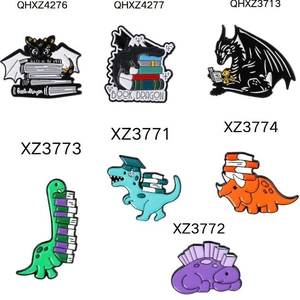 Cute Cartoon Dinosaur Enamel Pin Set Book Dragon Brooch Graduation Graduation Cap Academic Badge Backpack Clothing Jewelry Gift