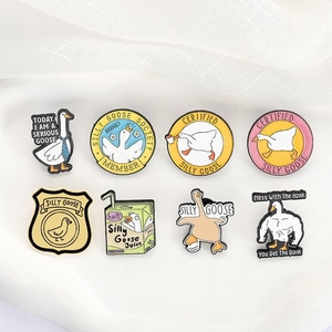 Set of 8 funny cartoon goose enamel pins for clothing and backpacks accessories