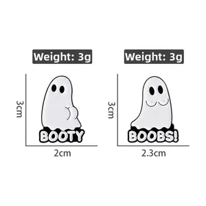 Détails des dimensions et du poids des broches fantômes émaillées Booty et Boobs