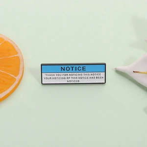 Creative Funny Notice Board Enamel Pin Alloy Lettering Quote Brooch For Clothing Backpack Decoration Jewelry Accessory