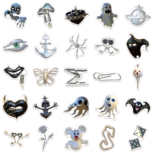 50pcs Halloween 3D horror skull graffiti stickers for skateboard and motorcycle helmets
