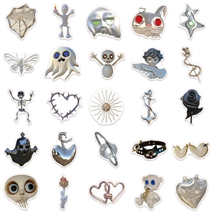 Set of 50 3D Halloween skull and gothic horror waterproof stickers for luggage and skateboards