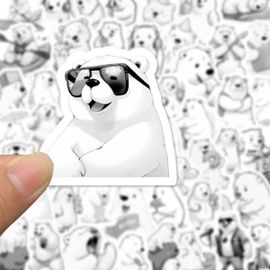 Lot de stickers de dessins animés d'ours polaires mignons pour gourdes et ordinateurs