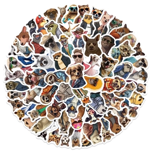 Wasserdichte Anthropomorphe Tier Aufkleber Für Laptop Skateboard Wasserflasche Scrapbooking Cartoon Hund Katze Faultier Decals