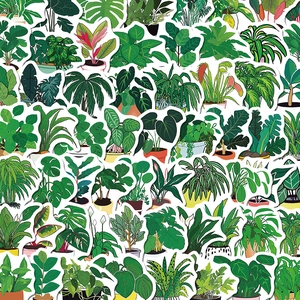 Waterproof Potted Plants Stickers PVC Botanical Decals For Scrapbooking Journal Laptop Phone Case DIY Stationery Decoration