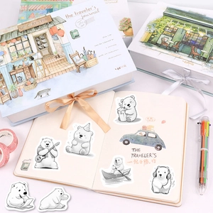 Détail d'autocollants d'ours polaires mignons pour le scrapbooking et la décoration DIY