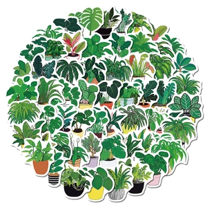 89 pieces of waterproof green plant stickers for DIY planners and stationery decoration