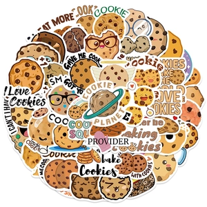 Ins Style Cute Cartoon Cookie Stickers Waterproof PVC Decals For Scrapbooking Journal Water Bottle Phone Case Laptop DIY Decoration