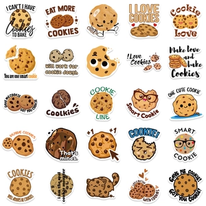 50 pieces of cute cartoon cookie stickers with funny expressions for scrapbooking and DIY