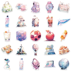 50pcs aesthetic dreamlike pastel stickers for water bottles and phone cases decoration