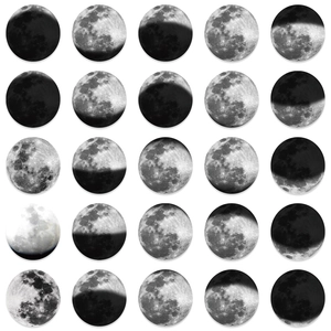 50pcs Moon Phase stickers showing lunar cycle for journals and decorative planning