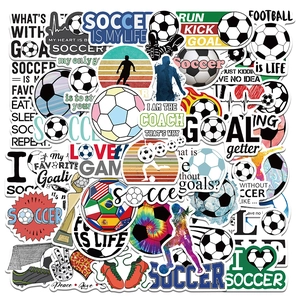 Soccer Graffiti Stickers Waterproof PVC Football Athlete Silhouette Goal Decals For Laptop Water Bottle Fans Party Decoration