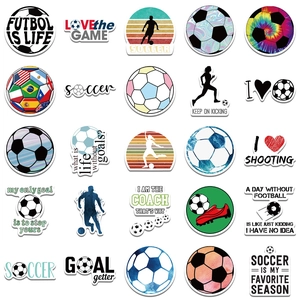 Matrix display of 25 unique soccer graffiti stickers with diverse football slogans