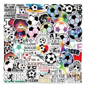 50 pieces football graffiti stickers set featuring colorful soccer patterns and silhouettes