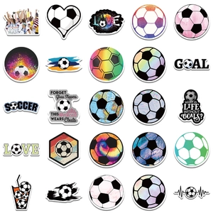 50pcs waterproof football theme graffiti stickers with colorful soccer ball designs