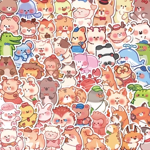 Cute Cartoon Animal Stickers Waterproof PVC Stickers For Luggage Phone Case Laptop Helmet DIY Decoration Stationery Stickers