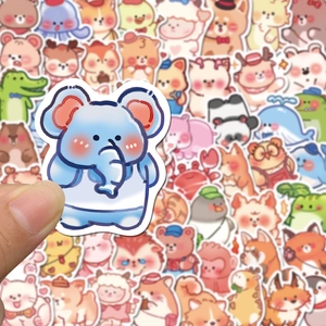 Variety pack of cute cartoon animal stickers for scrapbooking and suitcase decoration