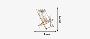 Détail d'un autocollant de chaise de plage aquarelle avec dimensions 5,35 cm de hauteur