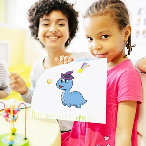Creative cartoon dinosaur make-a-face stickers for children DIY arts and crafts