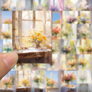 55 Vintage Ölgemälde Fensterblumen Aufkleber für Scrapbooking und Kunstdekorationen