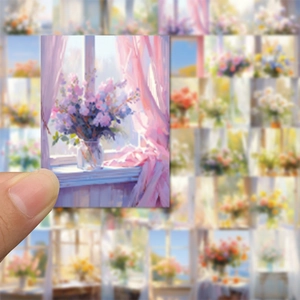 Detail von Blumen-Ölgemälde-Aufklebern mit mattem Finish für Scrapbooking-Kunstdekoration
