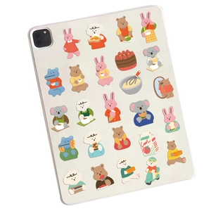 Custodia per iPad con simpatici animali cartoni animati con stampe di orsi e conigli
