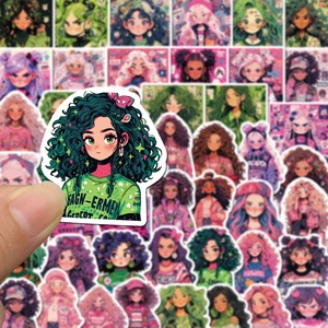 50 autocollants de filles anime mignonnes pour décoration DIY de téléphones
