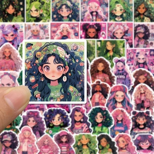 50 autocollants de filles anime dopamine pour décoration DIY coque et laptop