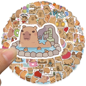 100 piece set of waterproof capybara cartoon stickers for skateboard and guitar decoration