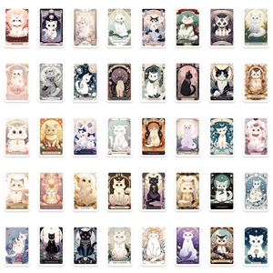78er-Set Cartoon-Katzen-Tarot-Aufkleber für DIY-Gepäck und Notizbuch-Dekoration