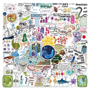 Biology Science Lab Stickers Waterproof PVC Cartoon Decals For Laptop Water Bottle Phone Laboratory Scientific Education Decor