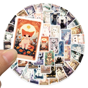 Set mit 78 Cartoon-Katzen-Tarot-Aufklebern für DIY-Laptops und Koffer-Deko