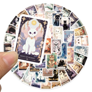 78 Stück Cartoon Katzen Tarot Aufkleber für Gepäck, Laptop und Wasserflaschen Dekoration