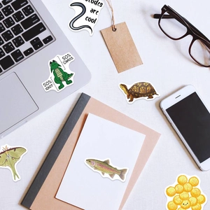 50pcs waterproof biology lab stickers for laptop, guitar, and luggage decoration