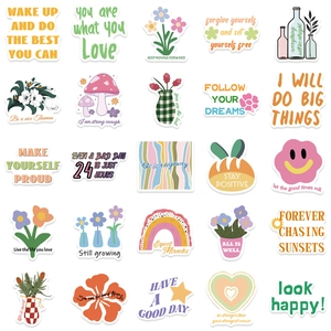 50 stickers rose pastel danois pour décoration DIY d'ordinateurs et de bagages