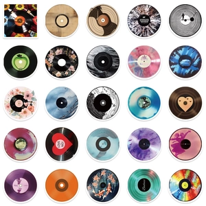 50 pieces of waterproof PVC vinyl record graffiti stickers for laptop and luggage decor
