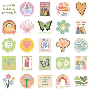 50 stickers graffiti rose danois avec citations motivantes pour pc et valises
