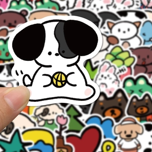 65 Pcs cute cartoon waterproof dog stickers for scrapbooking and laptops