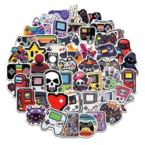 Detail of waterproof gaming controller stickers for laptop and luggage decoration
